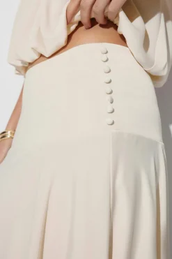 Satin asymmetric skirt