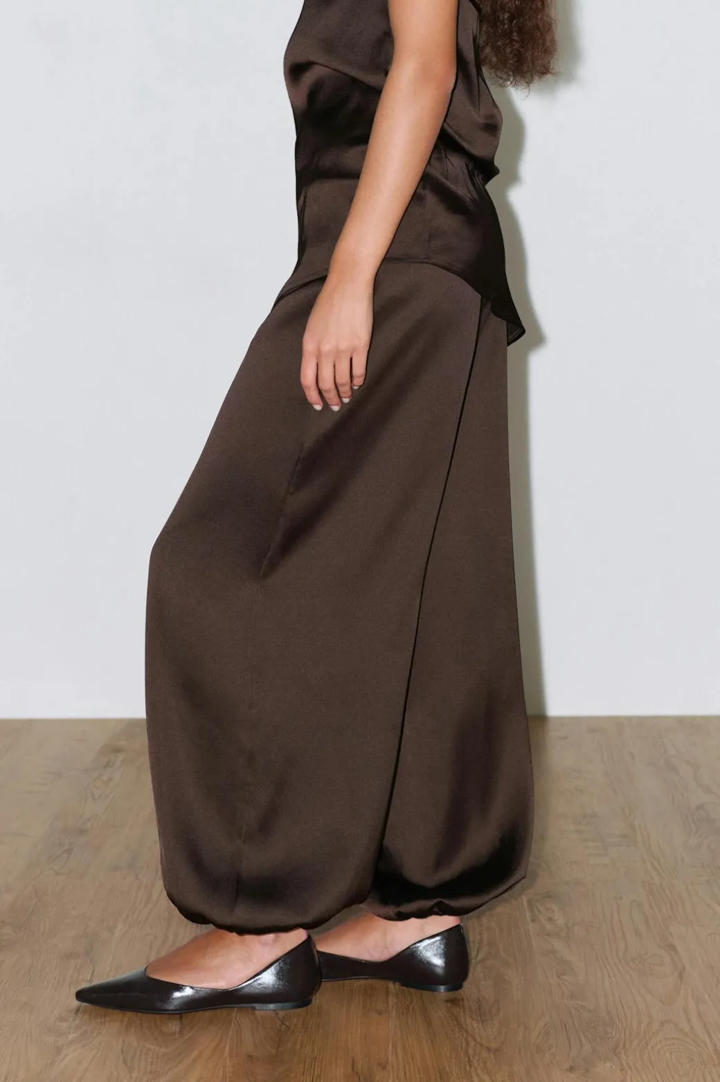 Satin balloon trousers