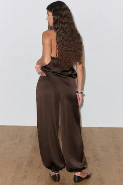 Satin balloon trousers