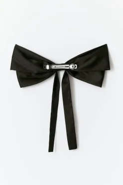 Satin bow hair clip