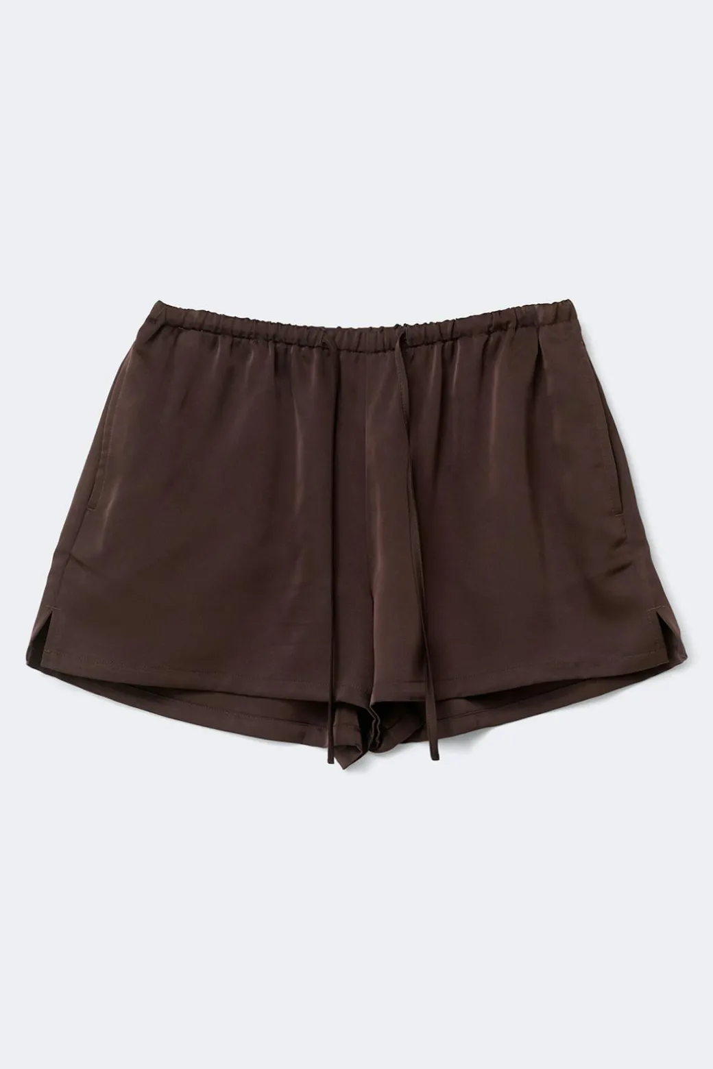 Satin drawstring shorts