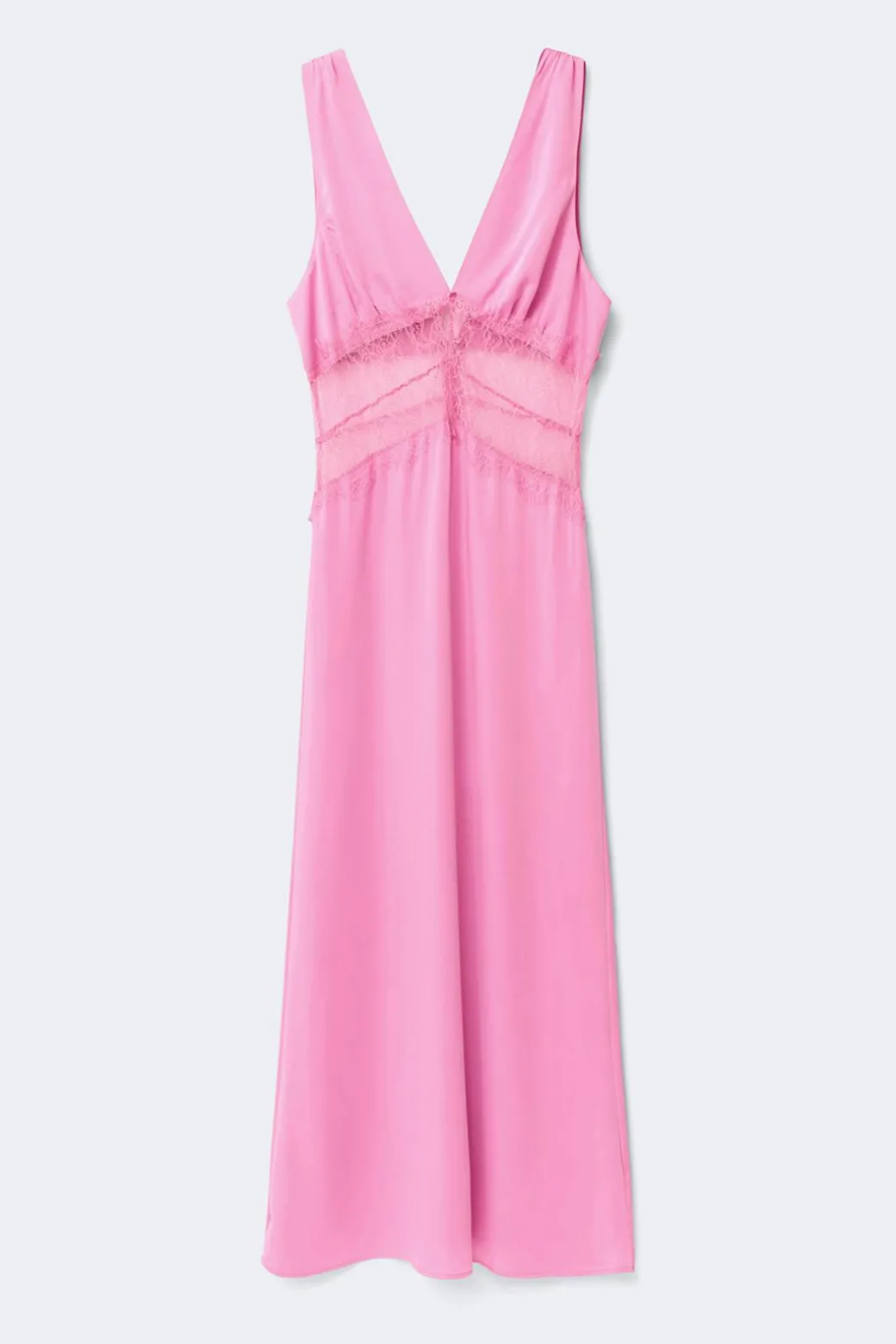 Satin lace maxi dress