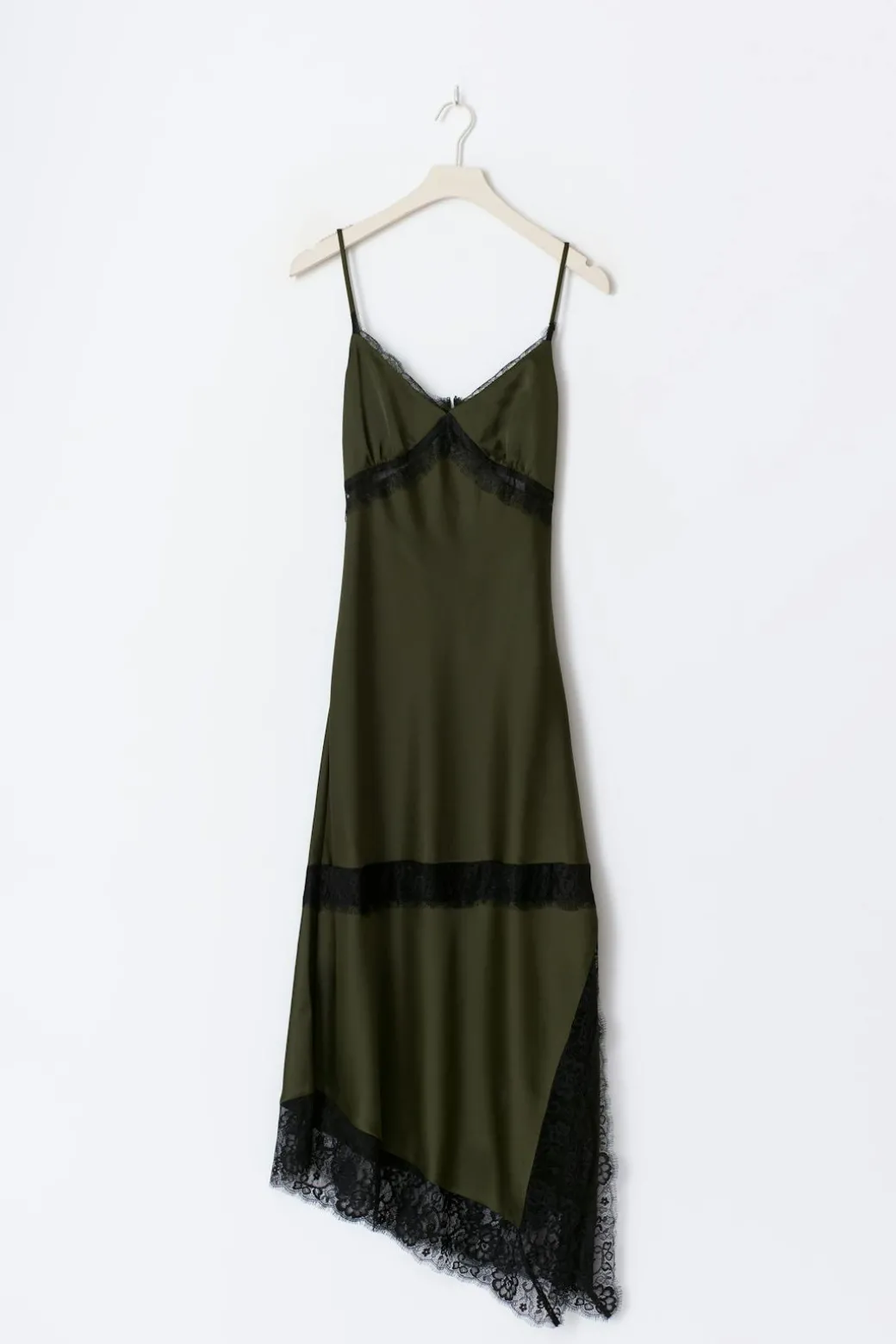 Satin lace midi dress