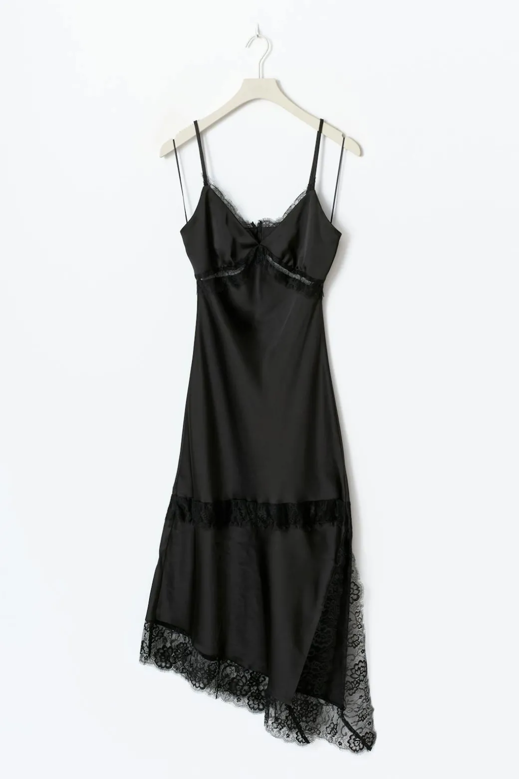 Satin lace midi dress