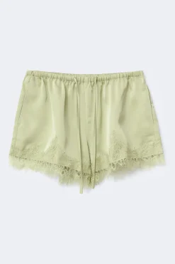 Satin lace shorts