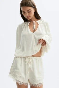 Satin lace shorts