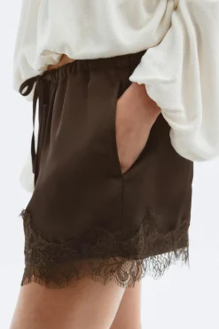 Satin lace shorts