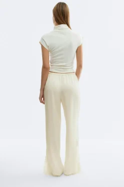 Satin lace trousers