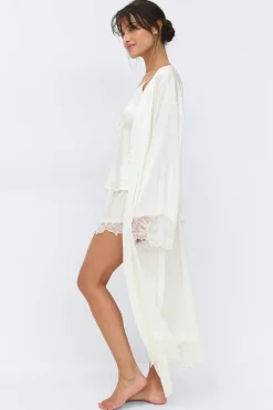 Satin loungewear robe