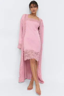 Satin loungewear robe