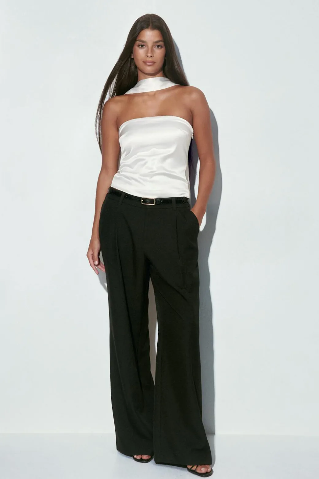 Satin scarf top