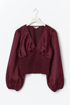 14+ satin smock blouse