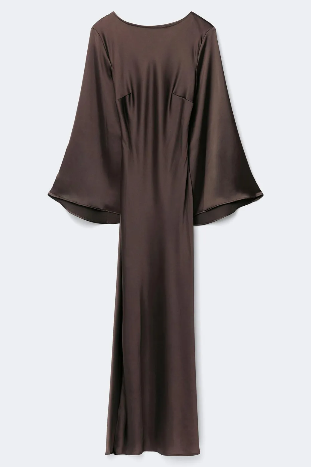 Satin wide sleeve maxi dress