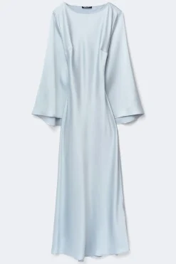 Satin wide sleeve maxi dress