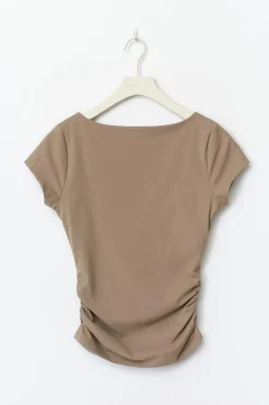 Scooped back yoga top
