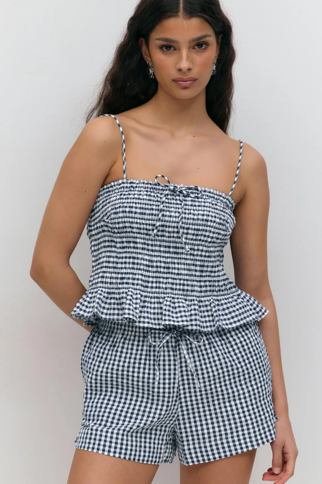 seersucker gingham shorts