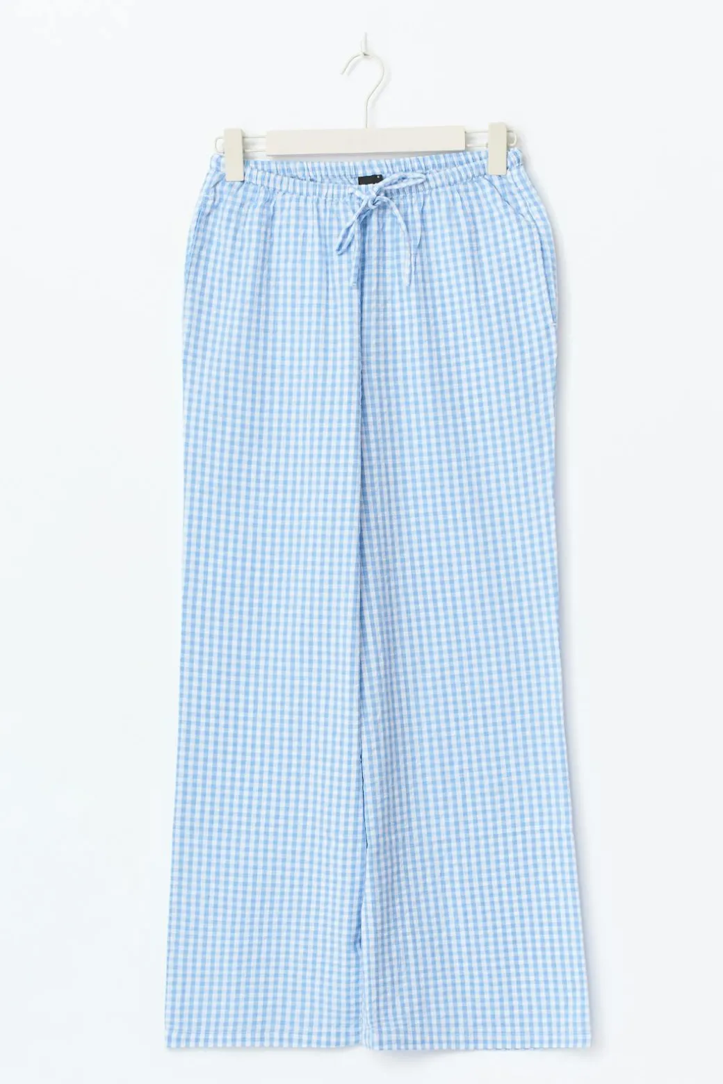 Seersucker gingham trousers
