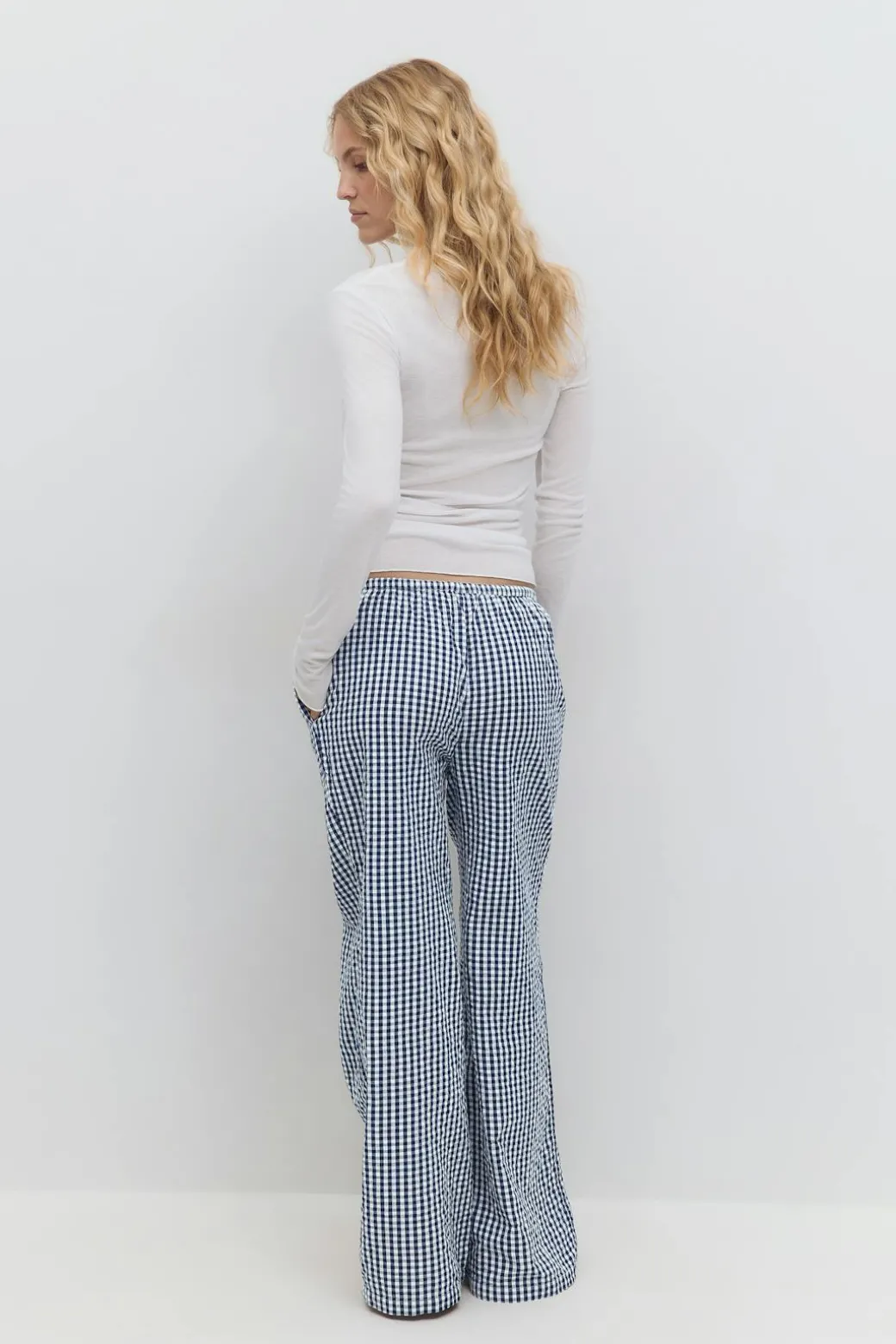 Seersucker gingham trousers
