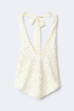 Sequin halterneck top