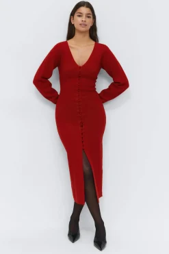 Shaped knitted dress