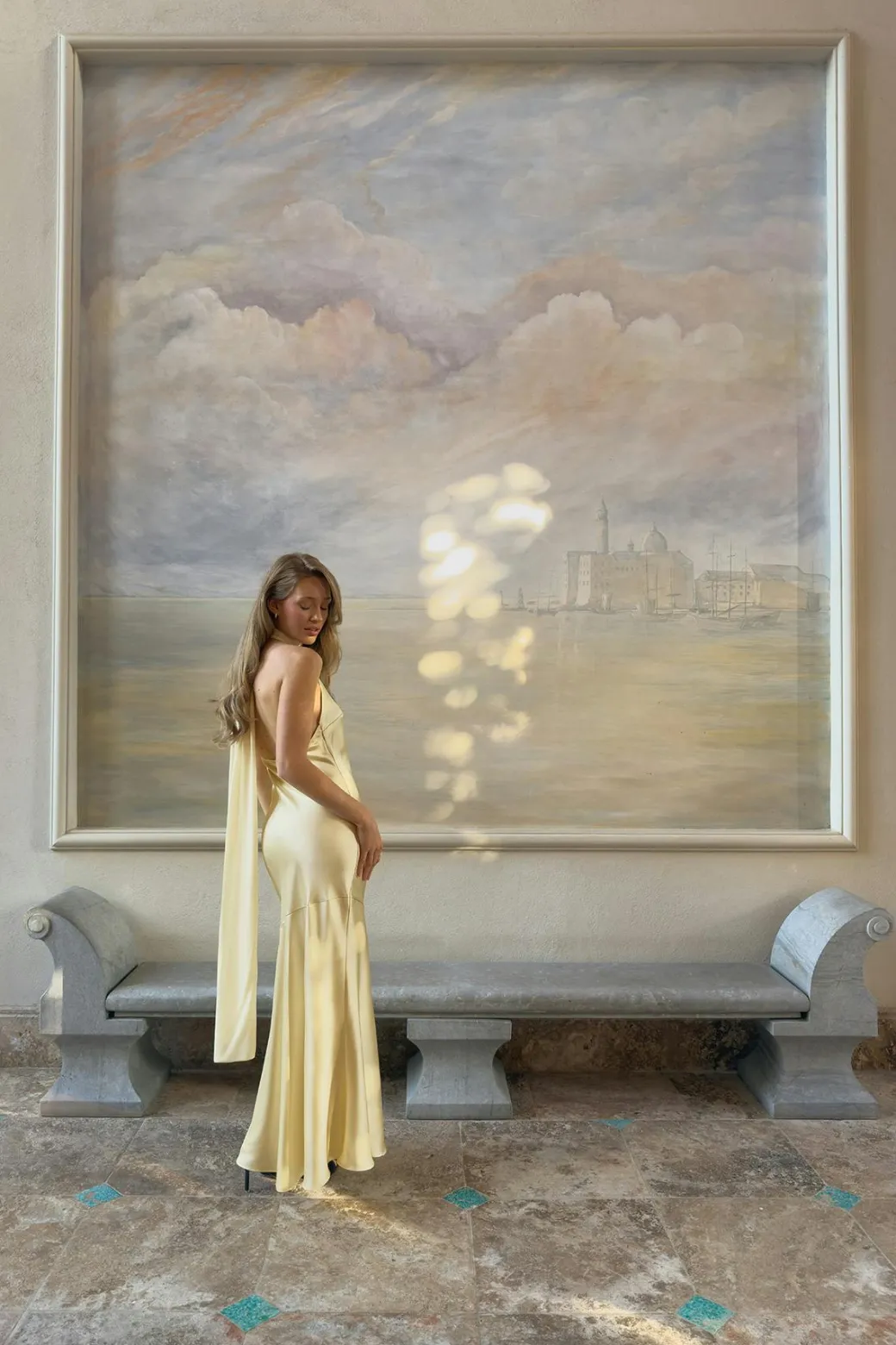 Shawl maxi dress