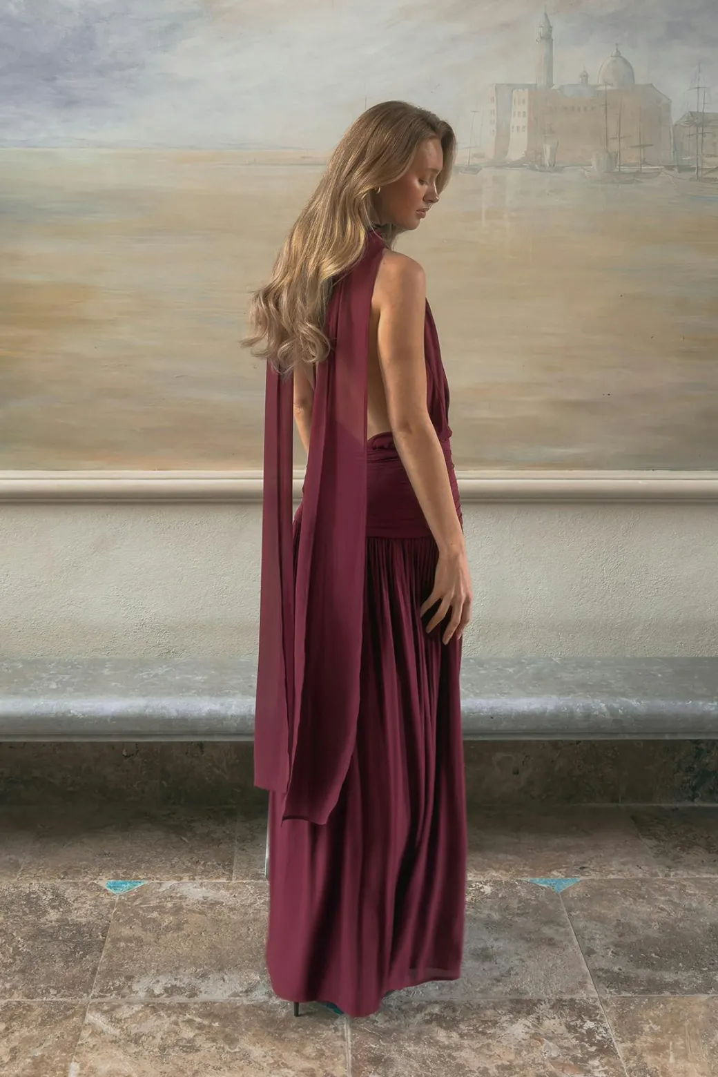 Shawl maxi dress