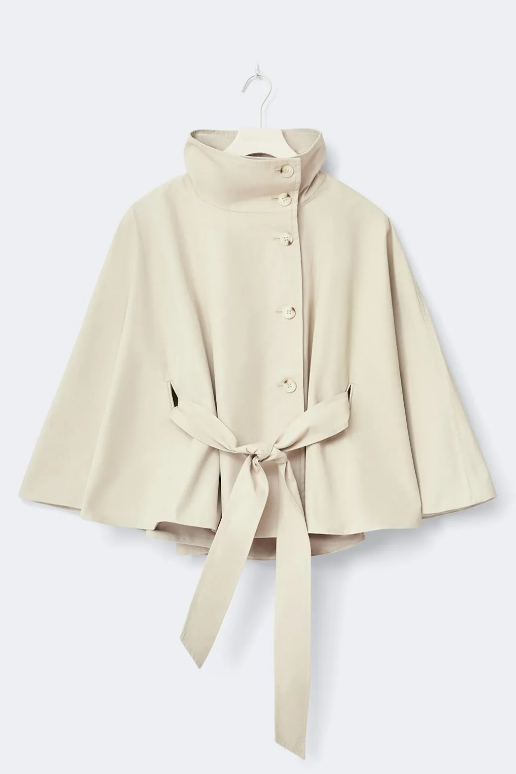 Short cape trench jacket