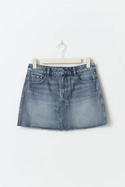 Short denim skirt