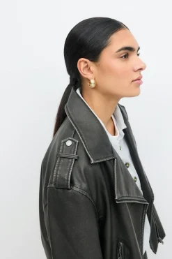 Short pu biker jacket