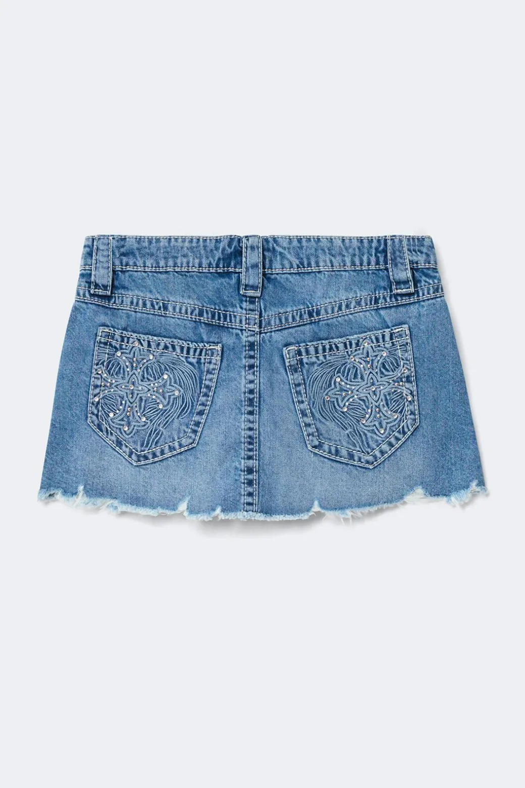 14+ slay low denim skirt