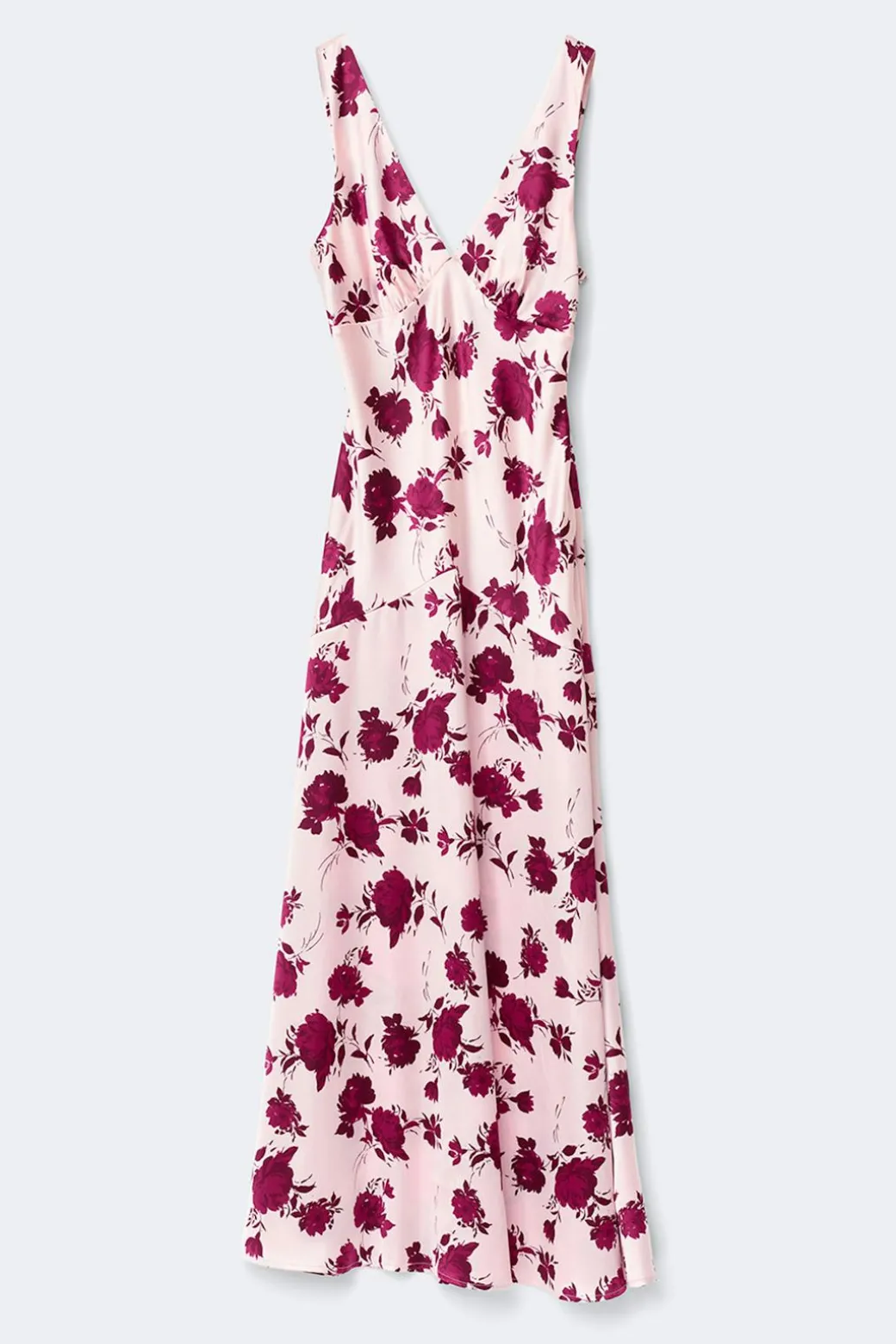 Sleeveless satin maxi dress