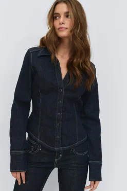 Slim fit denim shirt