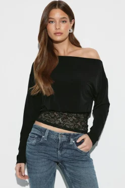 Slouchy lace top