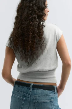 Soft funnel neck top