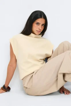 Soft funnel neck top