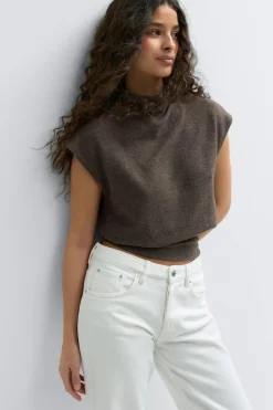 Soft funnel neck top