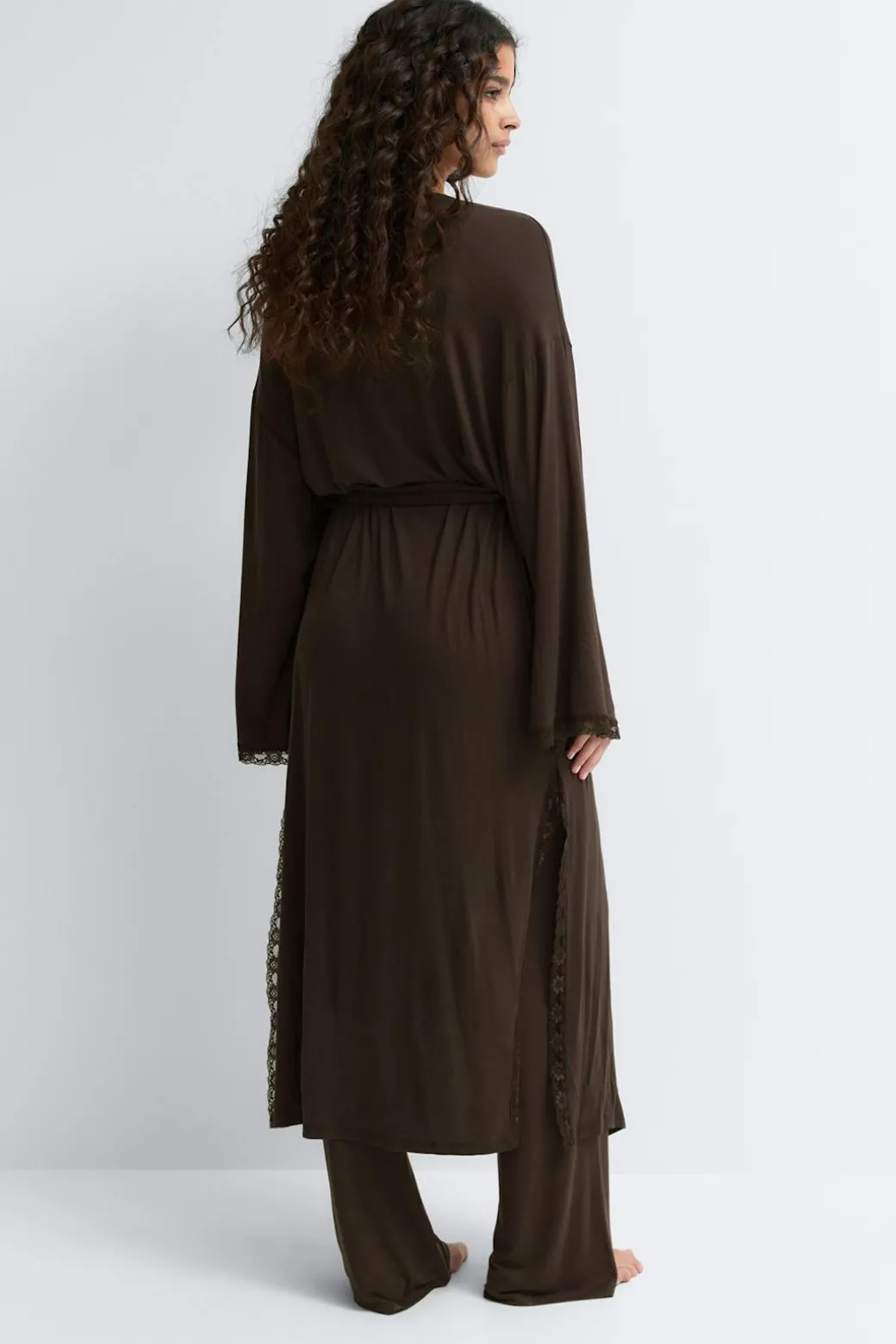Soft lace loungewear robe