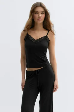 Soft lace loungewear singlet