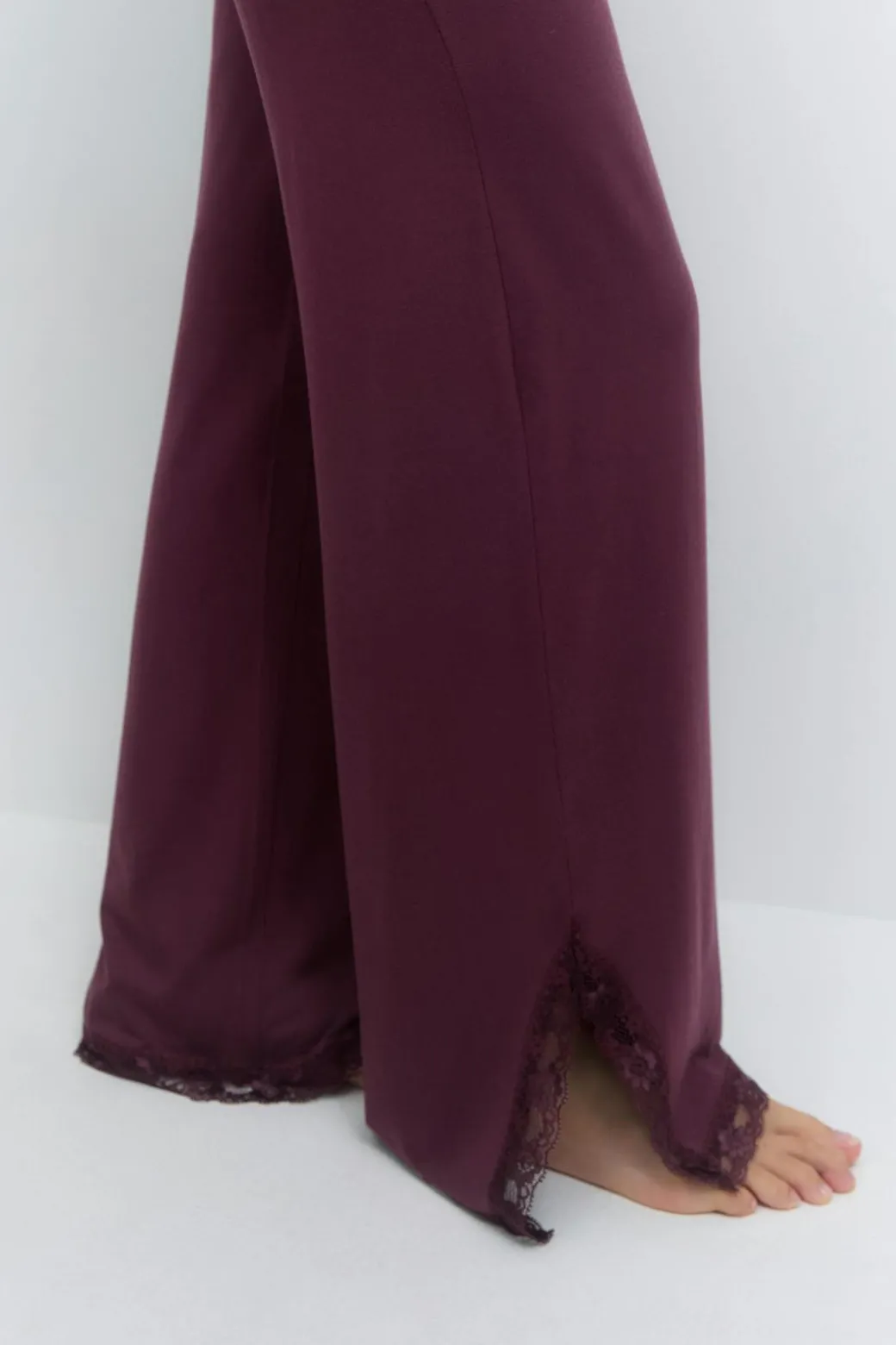 Soft lace loungewear trousers