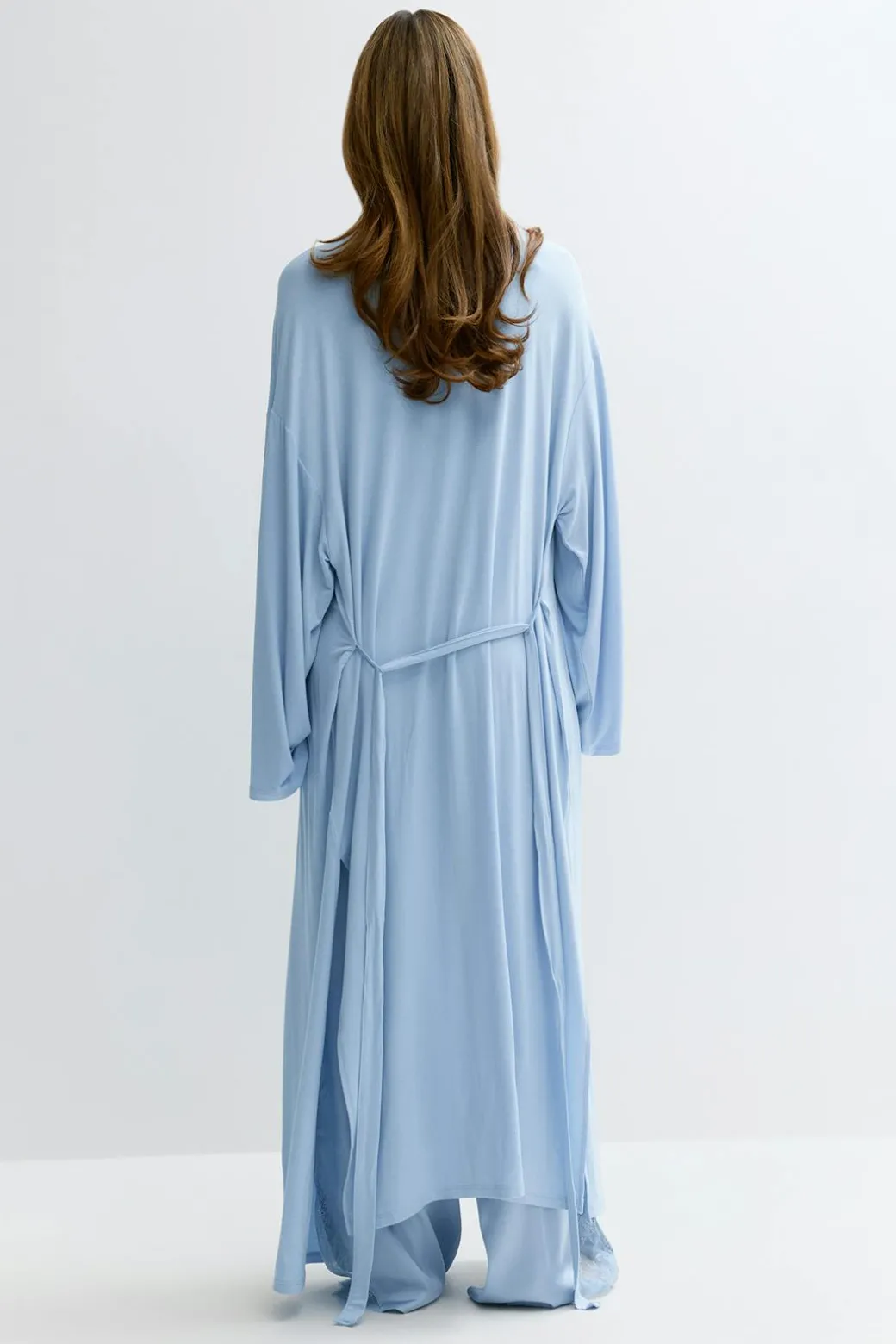 Soft slit loungewear robe