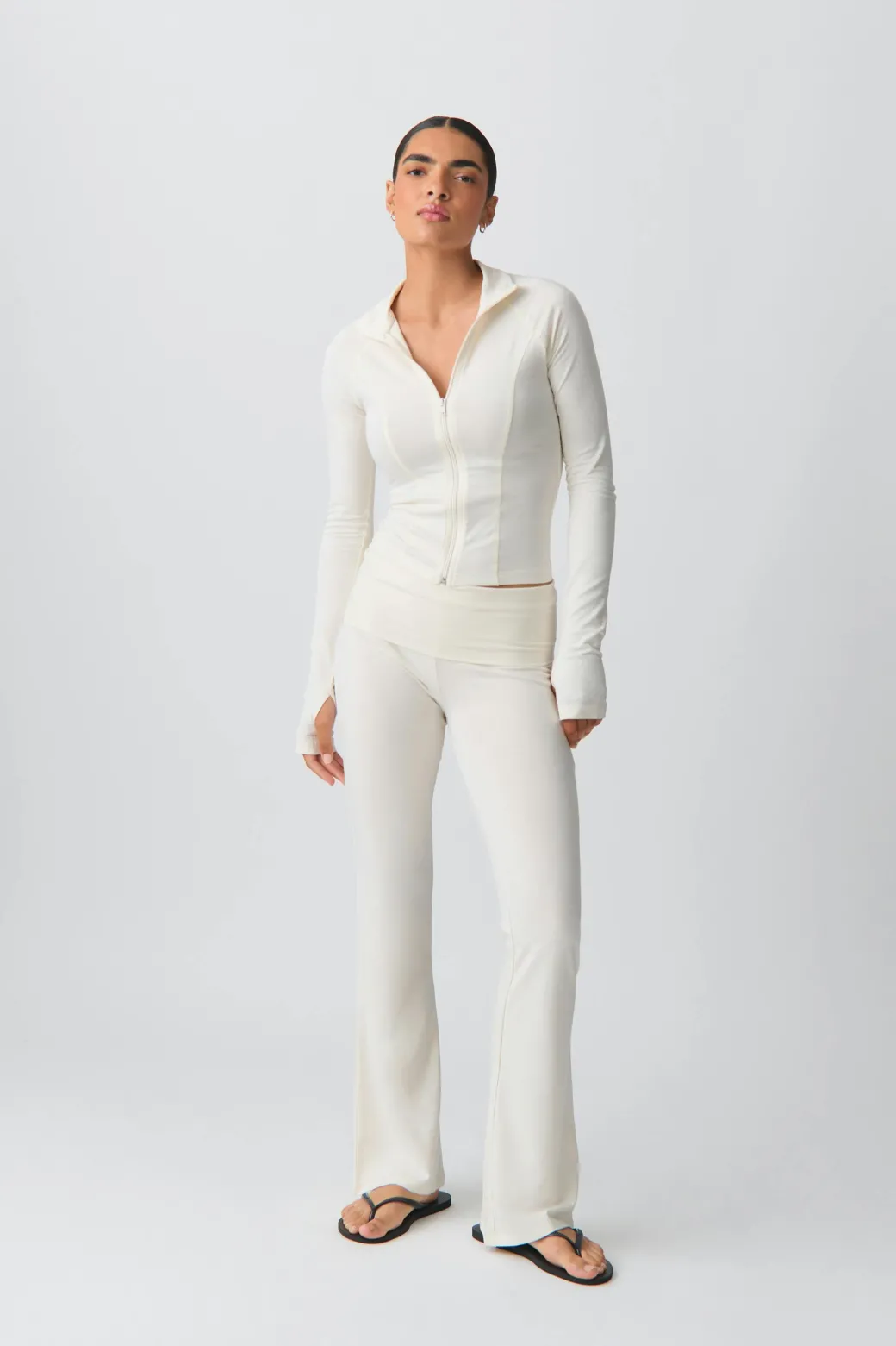 Soft touch folded trouser
