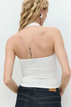 Soft touch halterneck top