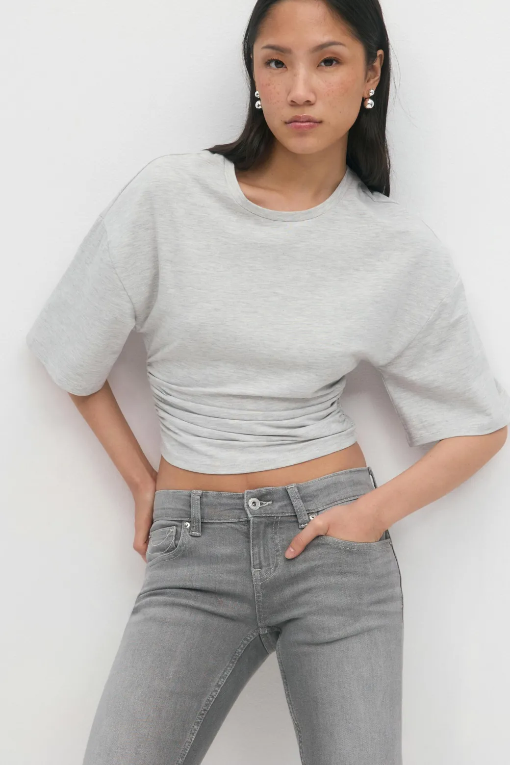 Soft touch ruched tee