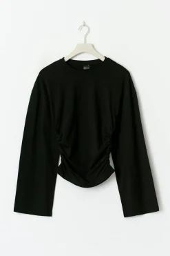 Soft touch wide sleeve top