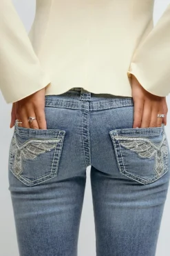 Sparkle low flare jeans