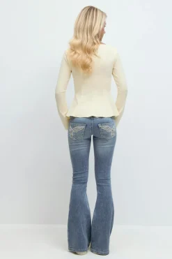 Sparkle low flare jeans