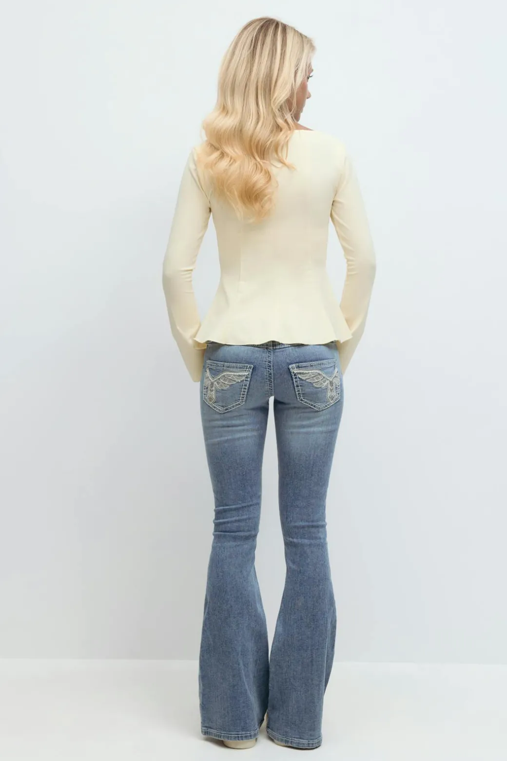 Sparkle low flare jeans