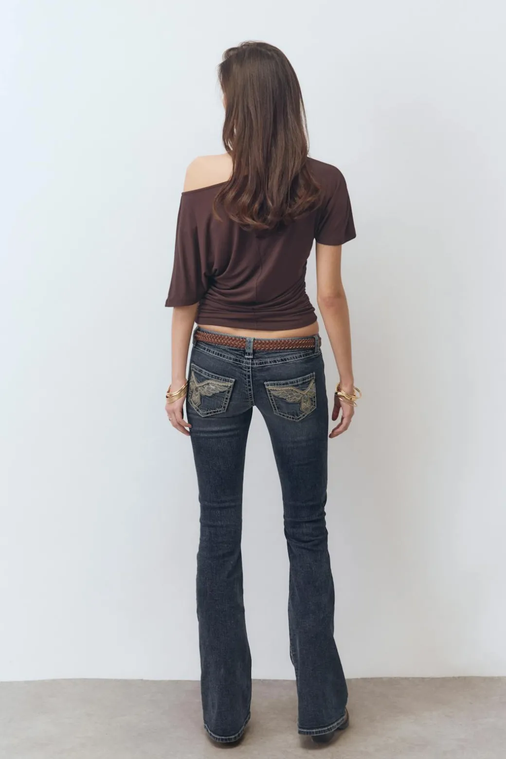 Sparkle low flare jeans