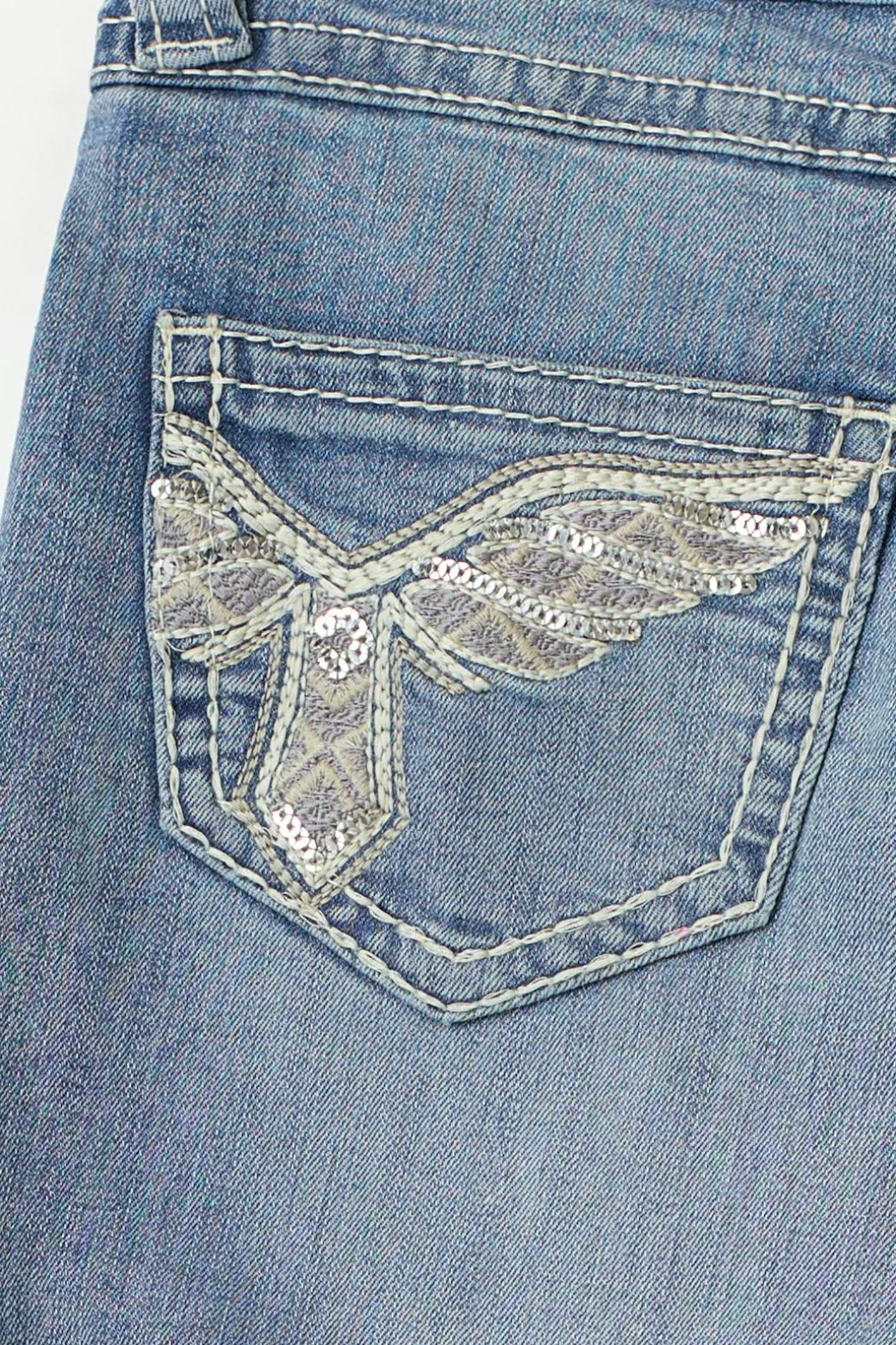 14+ sparkle low flare jeans