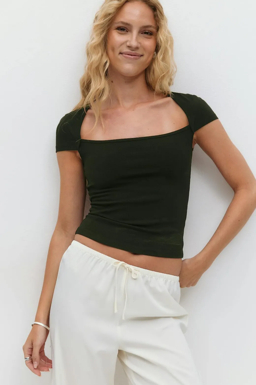 Square neck top